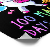 100. Schultag Unicorn 100 magische Tage Rainb Poster (Ecke)