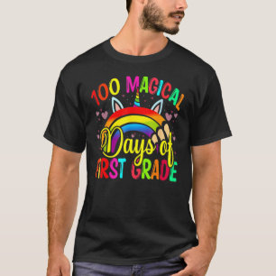 100. Schultag Unicorn 100 Magische Tage zuerst T-Shirt