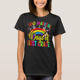 100. Schultag Unicorn 100 Magische Tage zuerst T-Shirt