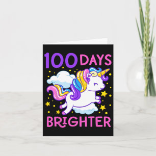100. Schultag Unicorn 100 Tage Besser Karte