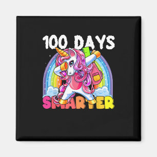 100. Schultag Unicorn 100 Tage schlauer Kinde Magnet