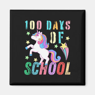 100. Schultag Unicorn Kinder 100 Tage klüger Magnet
