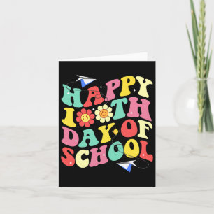 100. Schultag Vintag Groovy Student Kid Tea Karte