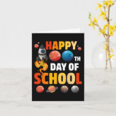 100. Schultag Weltraumlehrer Student Ki Karte (Gelbe Blume)