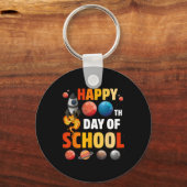 100. Schultag Weltraumlehrer Student Ki Schlüsselanhänger (Vorderseite)