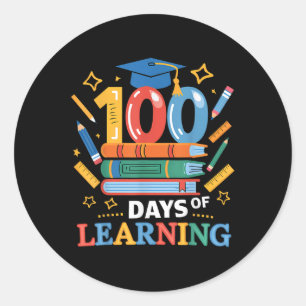100 Schultage 100 Lerntage Lehrer Runder Aufkleber