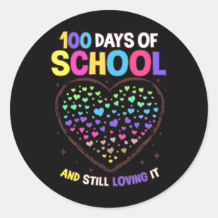 100 Schultage 100. Schullehrertag Runder Aufkleber