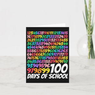 100 Schultage 100. Tag Niedlich Mathematik Tee Karte