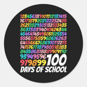 100 Schultage 100. Tag Niedlich Mathematik Tee Runder Aufkleber