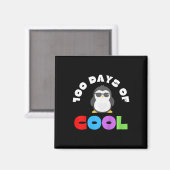 100 Schultage 100 Tage Coole Pinguinschule Magnet (Vorderseite/Rückseite)