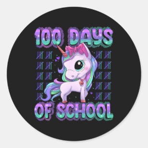 100 Schultage 100 Tage schlauer 100. Runder Aufkleber