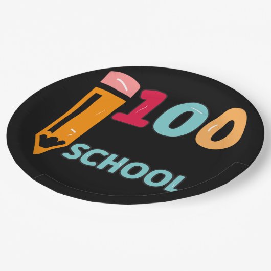 100 Schultage 49 Pappteller (Schrägansicht)