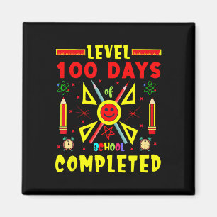 100 Schultage abgeschlossen 100 Tage Gaming-Spiel Magnet