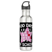 100 Schultage Alphabet 100. Tageslehrer Edelstahlflasche (Vorderseite)