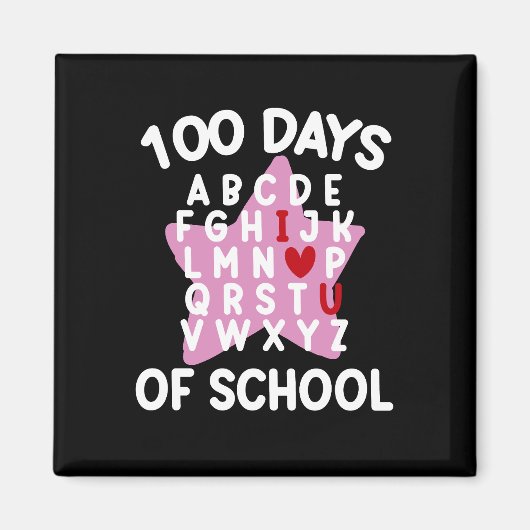 100 Schultage Alphabet 100. Tageslehrer Magnet (Vorne)