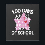 100 Schultage Alphabet 100. Tageslehrer Notizblock<br><div class="desc">100 Tage der Schule Alphabet 100. Tag Lehrer Schüler Kinder</div>