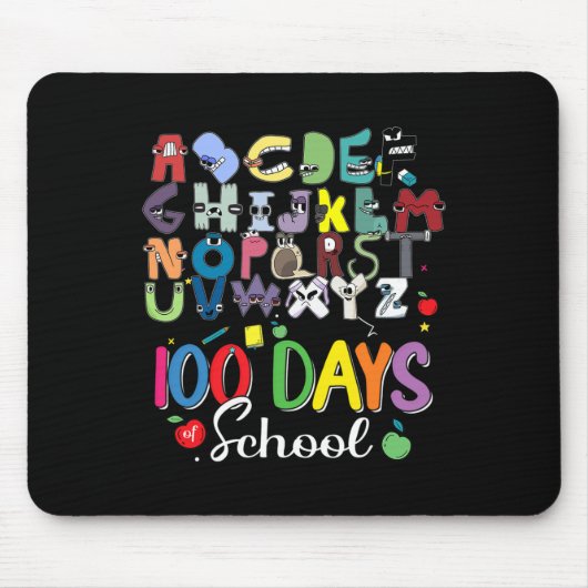 100 Schultage Alphabet Lore Abc's School Cost Mousepad (Vorne)