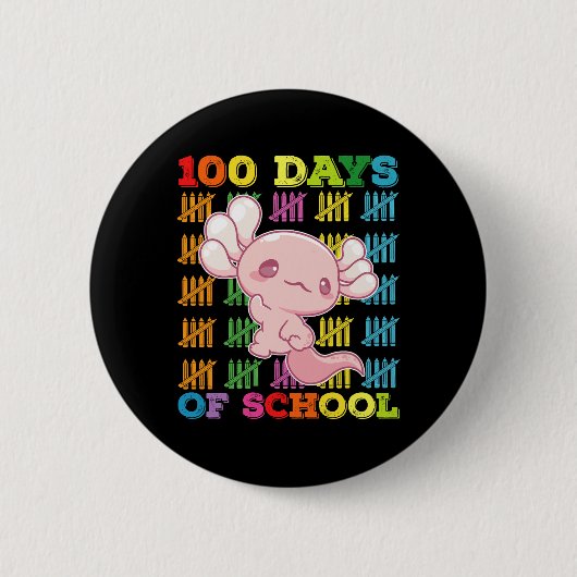 100 Schultage Axolotl Lehrer Button (Vorderseite)