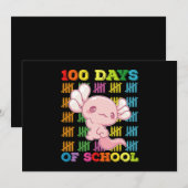 100 Schultage Axolotl Lehrer Einladung (Vorne/Hinten)