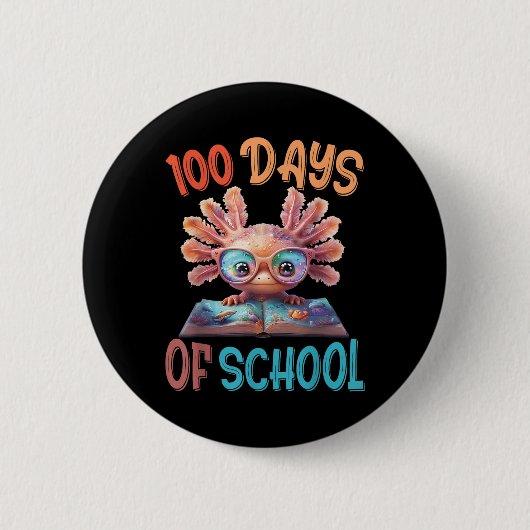 100 Schultage Axolotl Sea 100. Tag Button (Vorderseite)