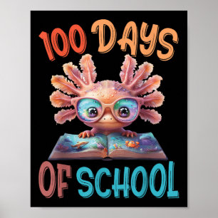 100 Schultage Axolotl Sea 100. Tag Poster