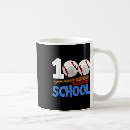 100 Schultage Baseball 100 Schultag Kaffeetasse (Rechts)