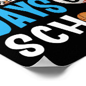 100. Schultage Baseball Basketball-Schule Poster (Ecke)