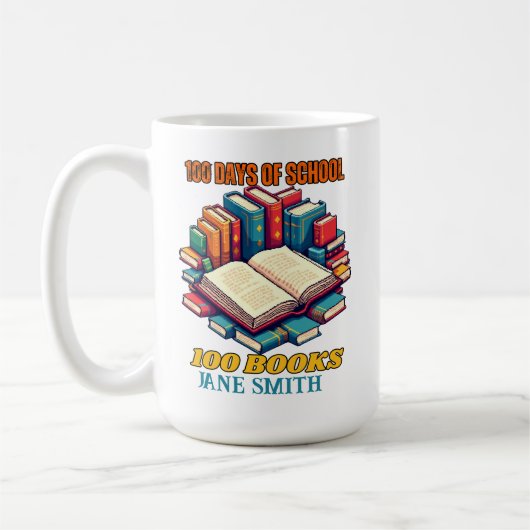100 Schultage" Design - Celebrate Reading Kaffeetasse (Links)