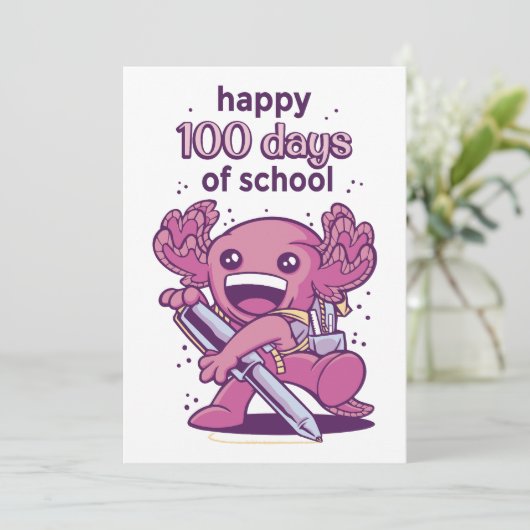 100 Schultage Einladung (Stehend Vorderseite)