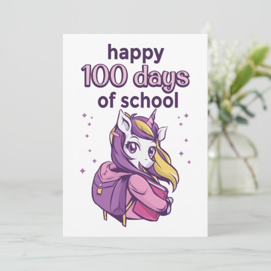 100 Schultage Einladung (Stehend Vorderseite)