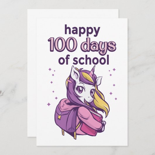 100 Schultage Einladung (Vorne/Hinten)