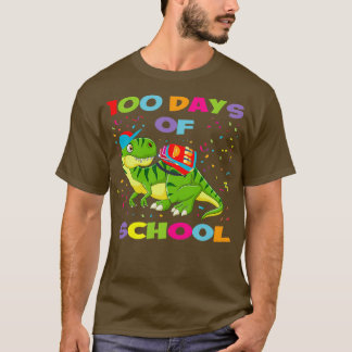 100. Schultage Funny Dinosaur Trex T-Shirt