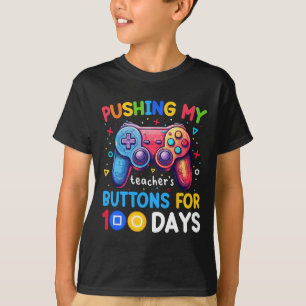 100 Schultage lang den Knopf meines Lehrers drücke T-Shirt