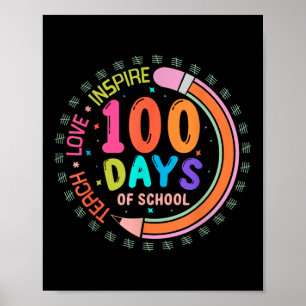100 Schultage Liebe Inspirierte 100 Tage Poster