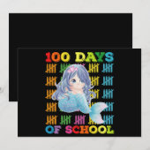 100 Schultage Meerjungfrau Lehrerin Student Einladung (Vorne/Hinten)