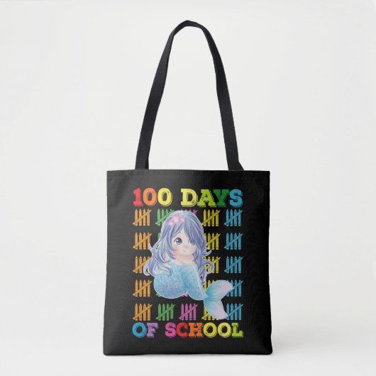 100 Schultage Meerjungfrau Lehrerin Student Tasche (Vorderseite)