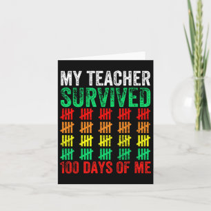 100 Schultage Mein Lehrer überlebte 100 Tage Karte
