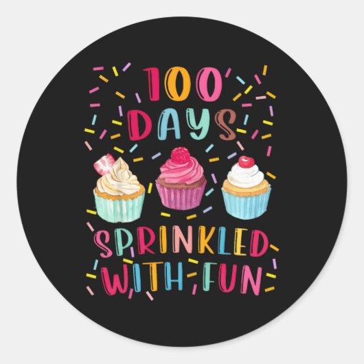 100 Schultage mit Spaß3 Runder Aufkleber (Vorderseite)