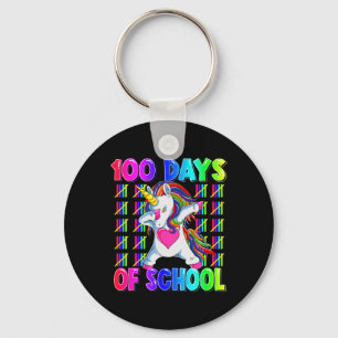 100 Schultage Niedlich Unicorn 100. Tag klüger Schlüsselanhänger