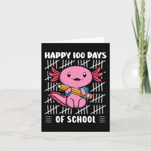 100 Schultage Niedlicher Axolotl Kindergarten 100. Karte