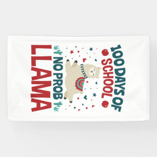 100 Schultage No Prob Llama Banner