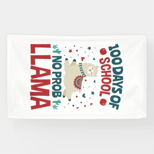 100 Schultage No Prob Llama Banner (Horizontal)