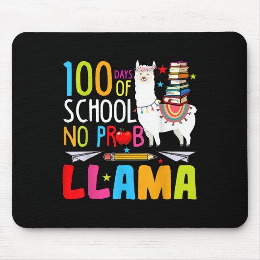 100 Schultage Nr. Probllama Llama Funny 100. Mousepad (Vorne)