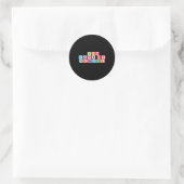 100 Schultage Runder Aufkleber (Tasche)