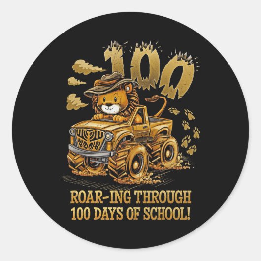 100 Schultage Runder Aufkleber (Vorderseite)