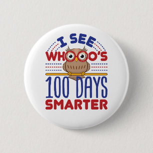 100 Schultage Schlauer Lehrer Button