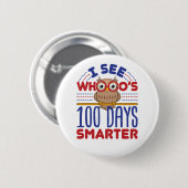 100 Schultage Schlauer Lehrer Button (Vorne & Hinten)
