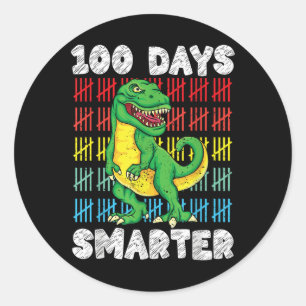 100 Schultage T-rex 100. Schultag Runder Aufkleber