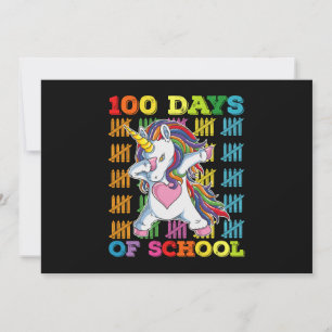 100 Schultage Unicorn-Lehrer Einladung