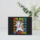 100 Schultage Unicorn-Lehrer Postkarte (Stehend Vorderseite)